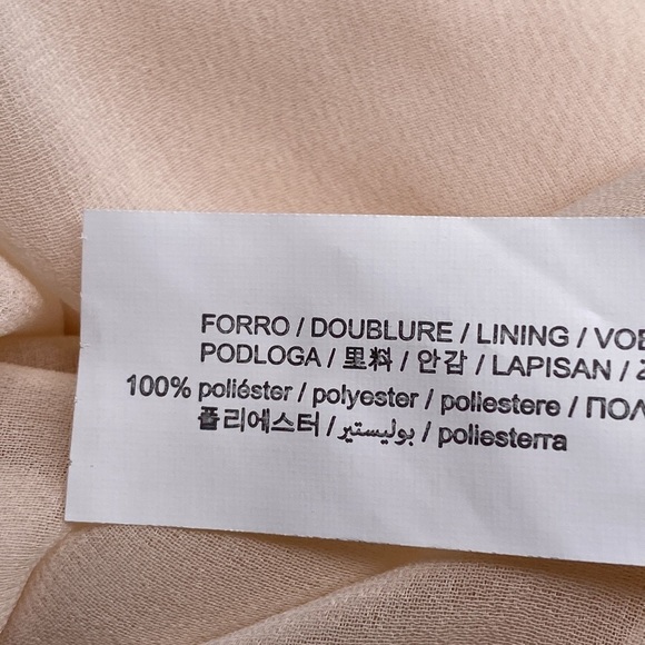 🌹NWT. Zara Nude Beige Satin Effect Wrap Mini Dress. Size S. - Picture 9 of 11